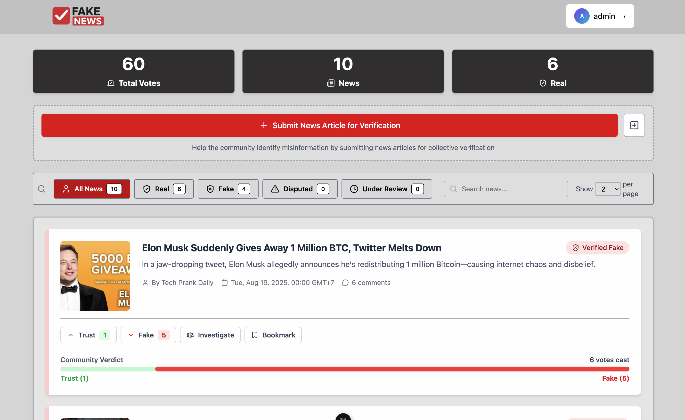 News Verification Platform